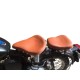 Harley Type Slim Seat with Spring Front and Rear Seat Only for All Classic (Tan)