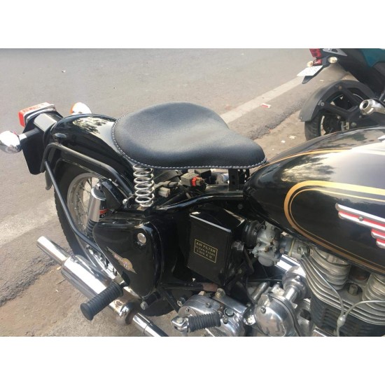 Royal Enfield Harley Type Slim Seat with Spring Front Electra/ Standard/Bullet Models Only (Black)