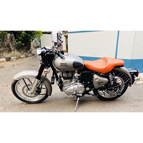  Royal Enfield Classic 350/500 Complete Modified Design Long Seat Assembly (Tan) Classic Models Only