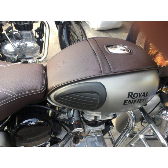 Royal Enfield Classic 350/500/ Bullet /Standard and Electra Tank Cover (Gunmetal & Signals Coffee Brown)