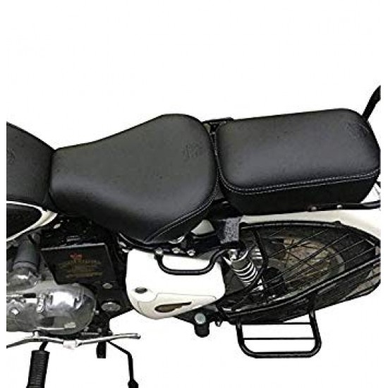 Royal Enfield Cushion Seat Cover Plain for Classic 350/500 (Black)