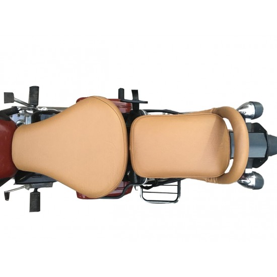  Royal Enfield Classic 350/500 Tan Chestnut (Seat Cover with Back Rest Handle)