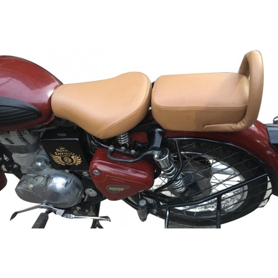  Royal Enfield Classic 350/500 Tan Chestnut (Seat Cover with Back Rest Handle)