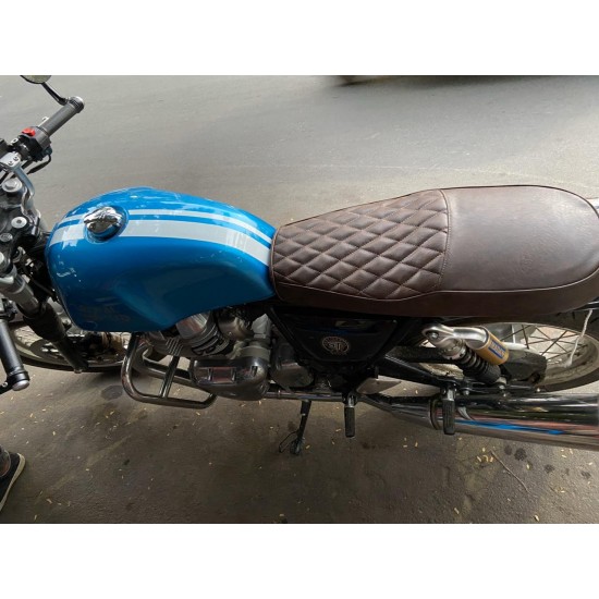 Royal Enfield Continental GT 650 Diamond Design Seat Cover ( Dual Tone Brown)