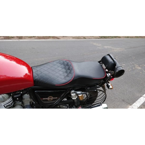 Royal Enfield Interceptor 650 Low Rider Design Seat Assembly (red and black)
