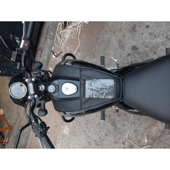 Bajaj Avenger 150/160/180/220 Cruiser Waterproof and Scratch Proof Mobile Tank Cover Bag with Small Pockets (Black)