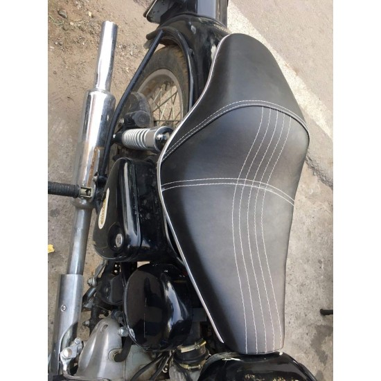 Royal Enfield/Classic 350/Classic 500/Complete Modified Design Long Seat/Long Seat Assembly (Black)