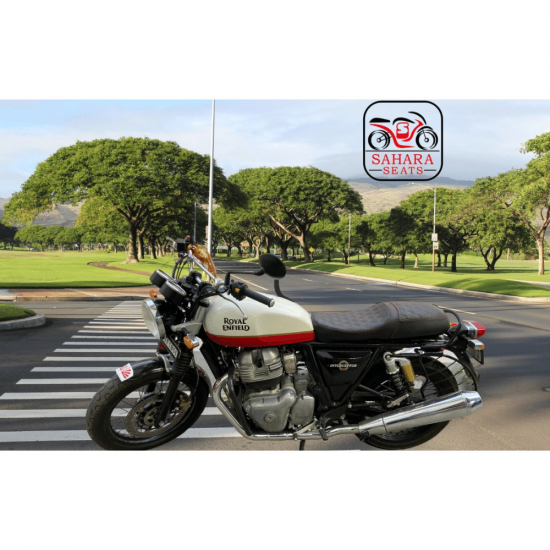 Royal Enfield Interceptor 650 Custom/modified Cafe Racer Style Complete Seat Assembly  (Black and Red)