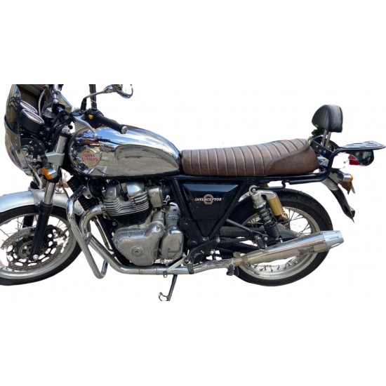 Royal Enfield Interceptor 650 Retro Look Seat Cover With Leather Finishing WATERPROOF (Double tone Brown) 