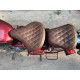 Royal Enfield Classic 350/500 Harley Type Slim Seat with Spring Front and Rear Seat Cafe Racer  (Double Tone Brown)