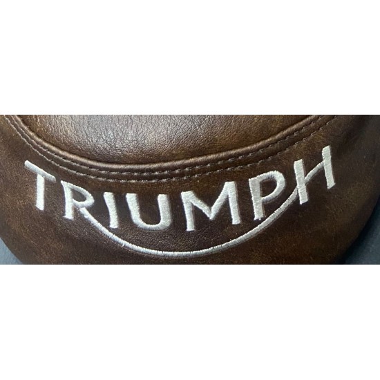 Triumph Street Twins DIY Seat Cover ( Black with Red Stitching)