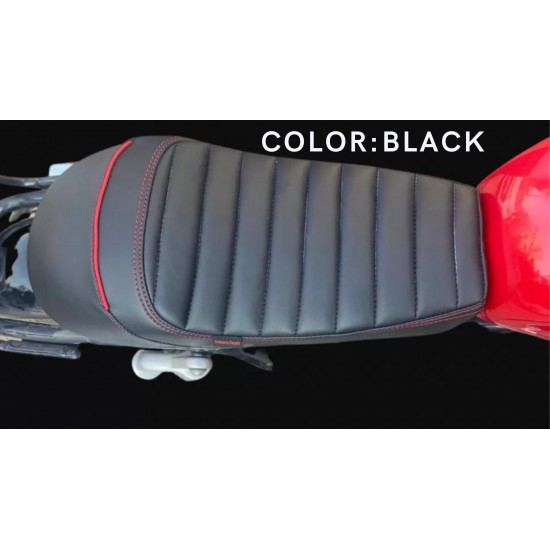 Royal  Enfield Interceptor 650 Single Rider Complete Touring Seat (Black and Red)