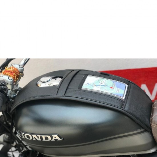 Honda Highness CB 350 / CB 350 RS Single Zip Mobile Tank Cover/Tank Bag/Fuel Tank Bag (Black)