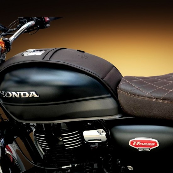 Honda Highness CB 350/ CB350 RS Single Zip Plain Tank Cover/Tank Bag/Fuel Tank Bag (Brown)