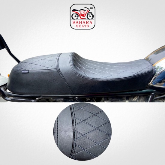 Royal Enfield Interceptor 650 Custom/modified Cafe Racer Style Complete Gel Seat Assembly (Black  WATER RESISTANT )