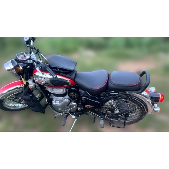 Royal Enfield All New Classic 350/ Be Reborn Classic/Chrome red Cushion Seat Cover ( Red Piping )