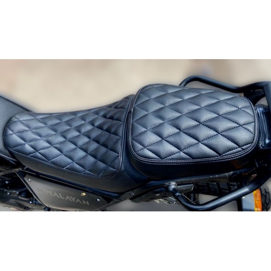 Royal Enfield Himalayan Design Cushion Seat Cover (Black with Black Stitching)