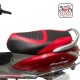 Leather Finish  Cushion Seat Cover For Honda Activa 3G/4G/5G  (Black With Red) 