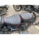 Royal Enfield All New Classic 350/ Be Reborn Classic Stripes Seat Cover Leather Finish WATER RESISTANT (Black With Red Piping)