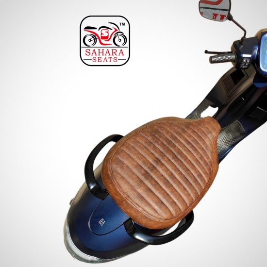 Ola Electric S1 Pro Full Stripes Cushion Seat Cover (Dual Tone Brown)