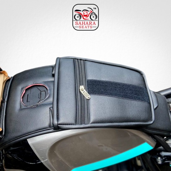 Royal Enfield Scram 411 Tank Cover with Mobile Holder (Thick Flap - Large Space)