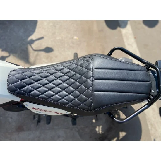 Royal Enfield Scram 411 Quilted Stitch Vegan Leather Cushion Seat Cover