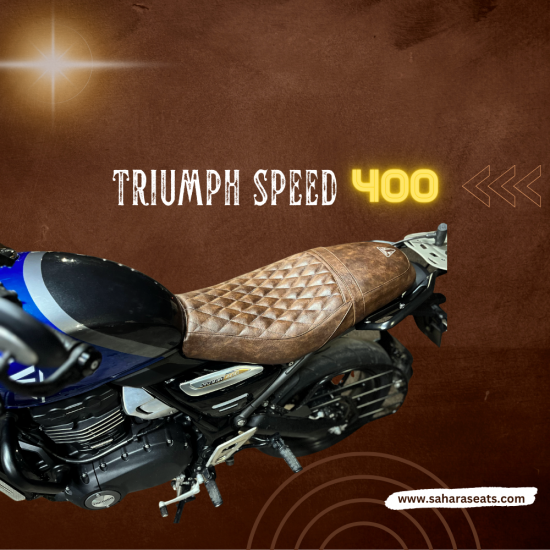 Triumph Speed 400 Half Dimond Leather Finished Seat Cover