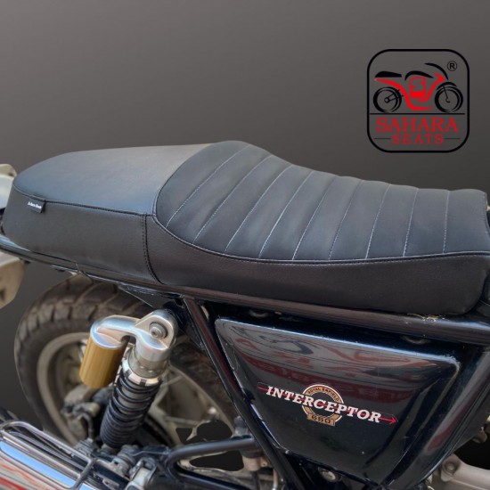 Royal Enfield Interceptor 650 Custom/modified Cafe Racer With R Embroided Complete Seat Assembly ( Black)