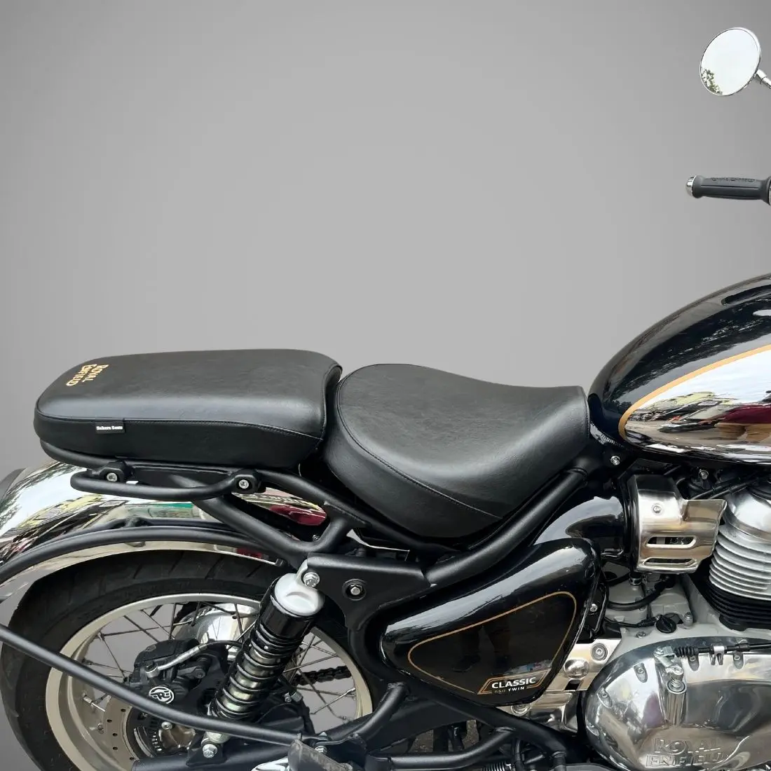 Untitled Design 2025 05 18T131450.754 Royal Enfield Classic 650 Twin Seat Cover – Luxury Touring Edition
