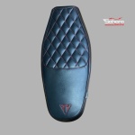 Triumph Tracker 400 Seat Cover | Premium Diamond Quilted Black Saddle with Red Stitching