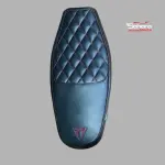 Triumph Tracker 400 Seat Cover | Premium Diamond Quilted Black Saddle with Red Stitching